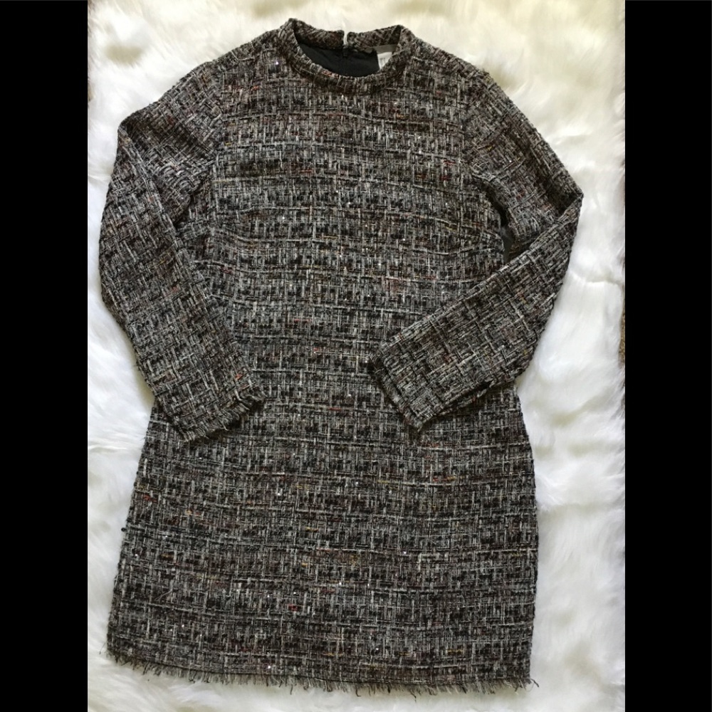Tweed shimmer A-line dress